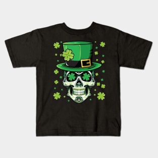 Sugar Skull Saint Patrick's Day Kids T-Shirt